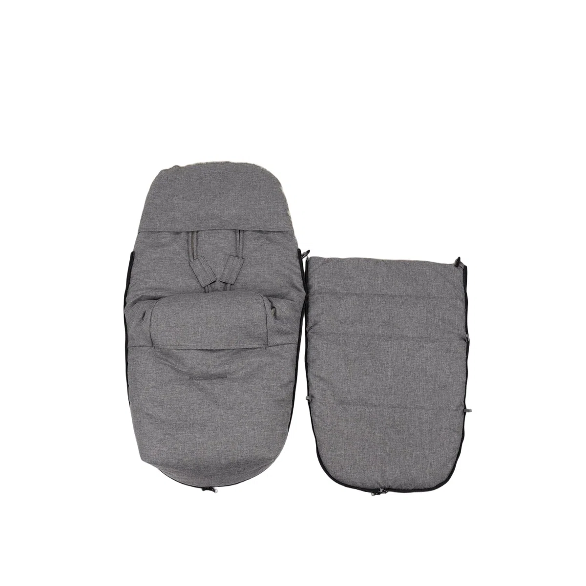 Baby Lammfellfußsack Kinderwagen Fellsack Kuscheliger Buggy Kinderwagen-Fußsack Wind-und Wasserdicht Thermoregulierend Rundum-Reißverschluss 90×50cm (Hellgrau Melange)