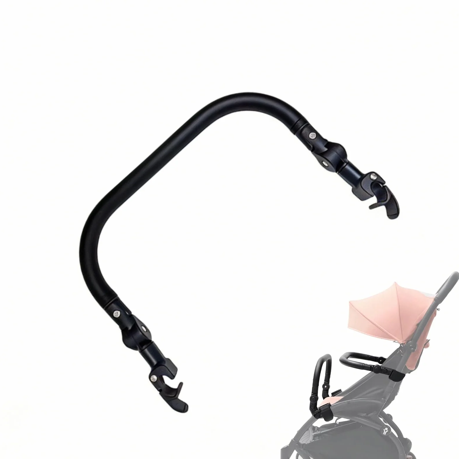 Schutzbügel für Kinderwagen, 2-in-1 Kinderwagen-Stoßstange, Kann als mittlerer Griff oder Vordergriff verwendet werden, Querstange Kompatibel mit Babyzen YoYo 2 und Yoyo+, PU + Eisen