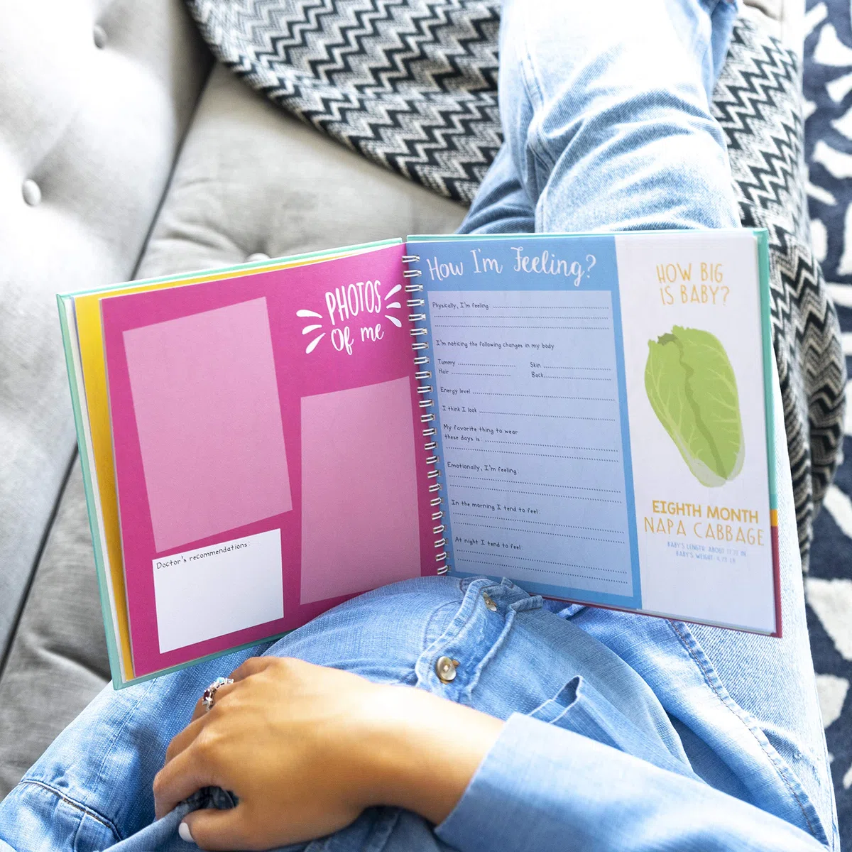My 9 Month Journey | Schwangerschaftstagebuch Erinnerungsbuch mit Aufklebern | Baby-Scrapbook und Fotoalbum | Schwangerschaftsmust-Haves für Mütter zum ersten Mal | Bild- und Meilensteinbücher für