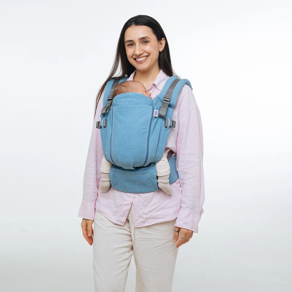 Love & Carry ONE Babytrage für Neugeborene (Light denim)