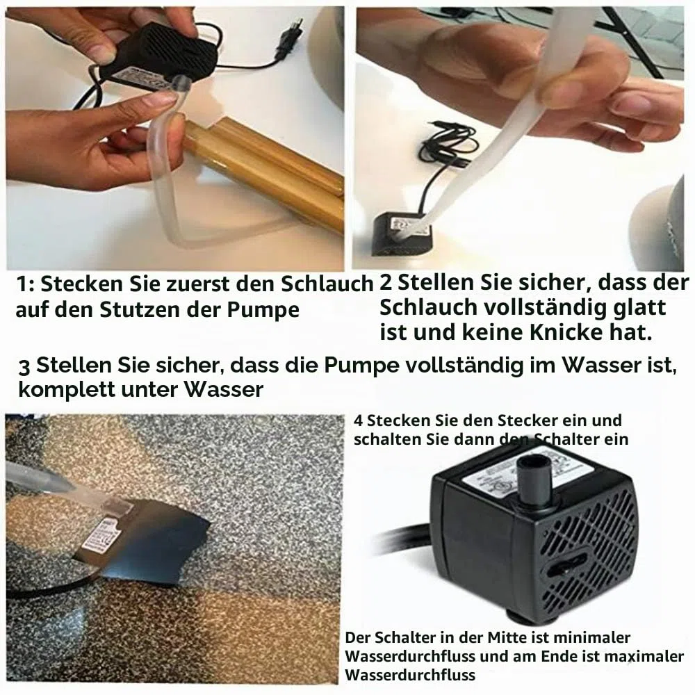Bambusbrunnen Dekor - Wasserauslauf mit Pumpe für Gartendekoration, Japanische Wasserfall-Funktion im Freien