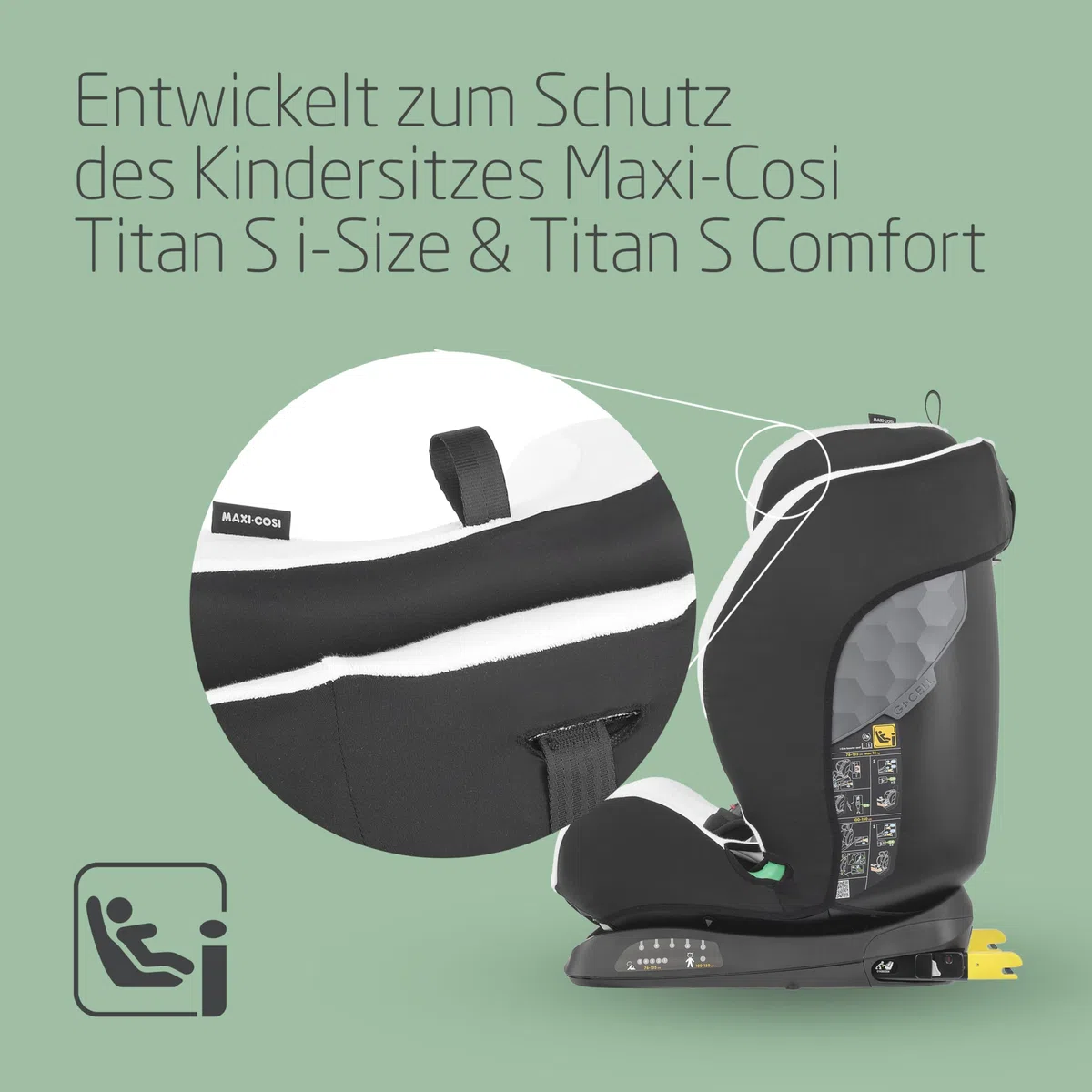 Maxi-Cosi Autositzbezug aus Bio-Baumwolle für Titan S i-Size & Titan S Comfort, Babyschalenbezug, weiches, atmungsaktives und feuchtigkeitsabsorbierendes Material, waschmaschinenfest, Natural White