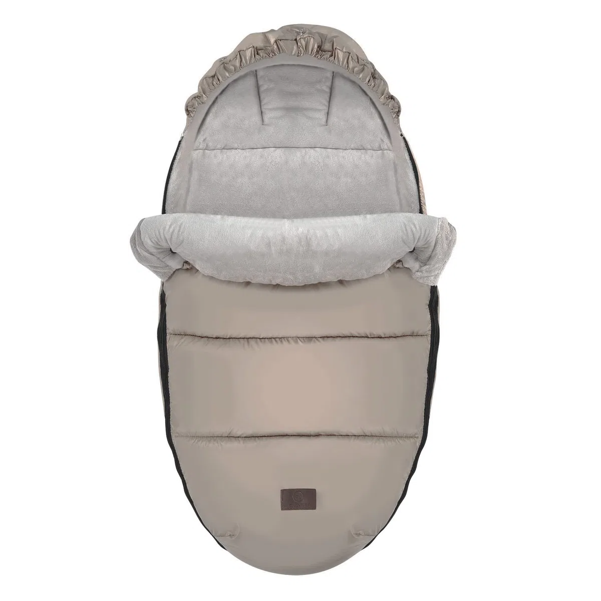 my junior® Lunar Fußsack | kuscheliger Fleece-Innenstoff | inkl. Gurtschlitze für Kinderwagen und Buggy mit 5-Punkt-Gurtsystem - Chai Latte