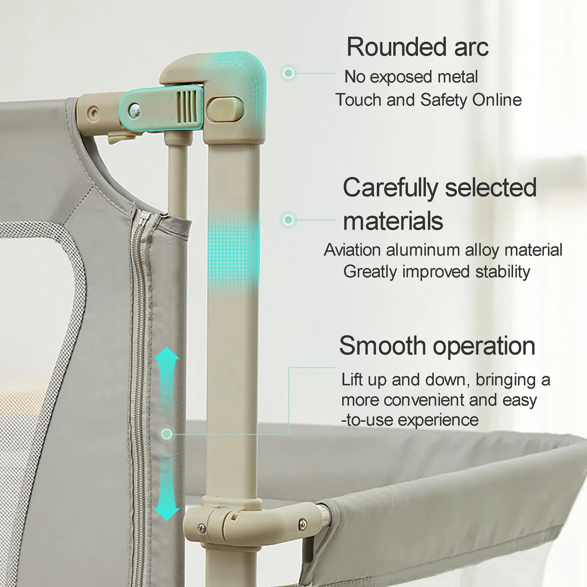 3 in 1 beistellbett Baby,babybett,Babywiege,Baby Bett,Höhenverstellbares, beistellbett Baby boxspringbett,Baby laufstall, der auf das Bett gestellt Werden kann,mit Mückennetz