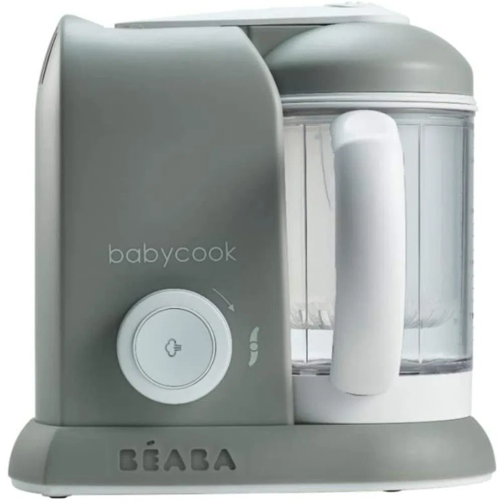 Béaba – Babycook Solo – 4-in-1 Babynahrungszubereiter – Mixen, Aufwärmen und Dampfgaren– Schnelles Dampfgaren – Hausmannskost für Babys und Kleinkinder – Abwechslungsreiche Ernährung für Ihr Baby–grau