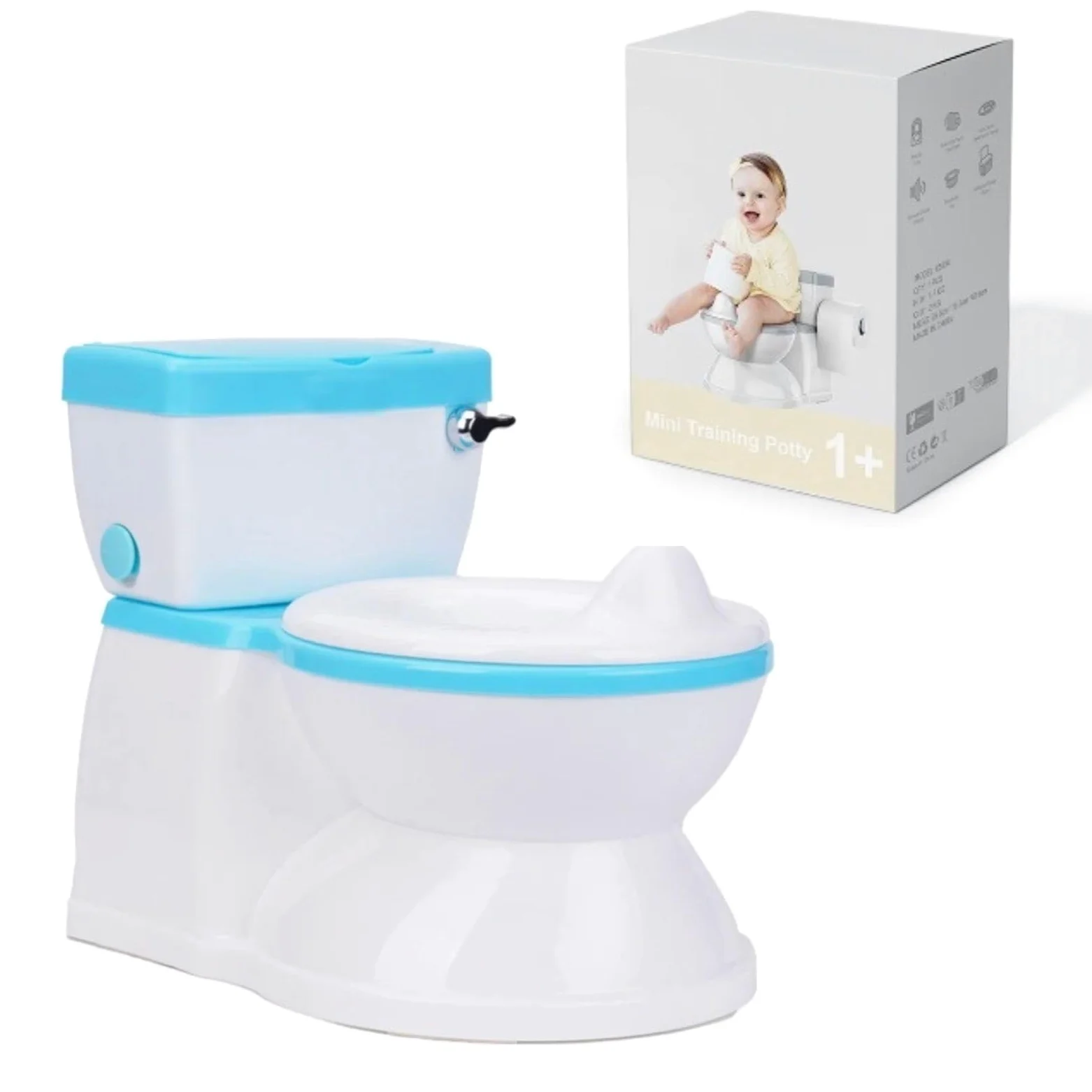 BABYBOND Kindertopf für Babys und Kinder mit Spülgeräusch Kindertöpfchen (Blau)