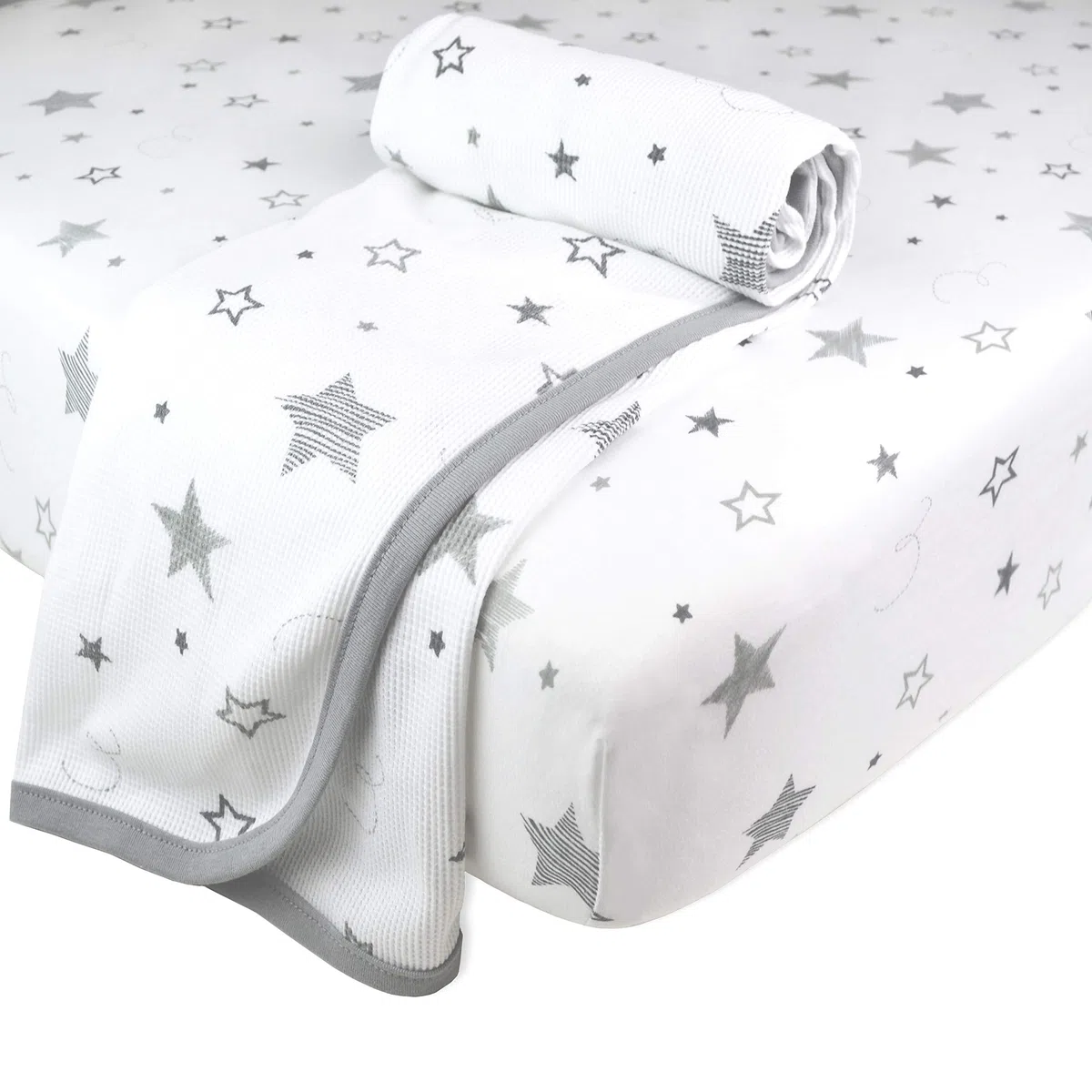 American Baby Company 30 x 40 Pulgadas, Suave 100% algodón Natural, Manta térmica/Waffle, súper Estrellas, Suave y Transpirable, para niños y niñas