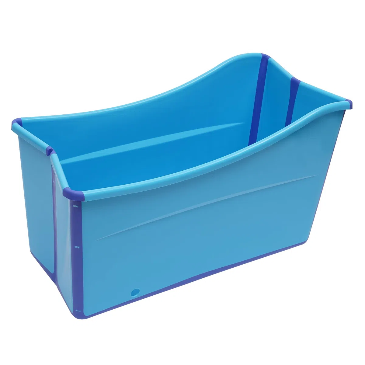 Faltbar Badewanne Klappbadewanne Baby Wasserwanne Erwachsene Faltbadewanne 98x50x56cm Blau mit Sitzkissen Ablaufschlauch