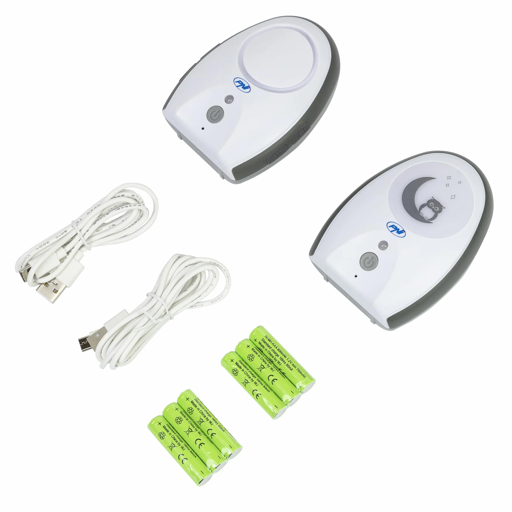 Audio Babyphone PNI B6500 kabellos, Gegensprechanlage, mit Nachtlampe, Vox- und Pager-Funktion, einstellbare Mikrofonempfindlichkeit