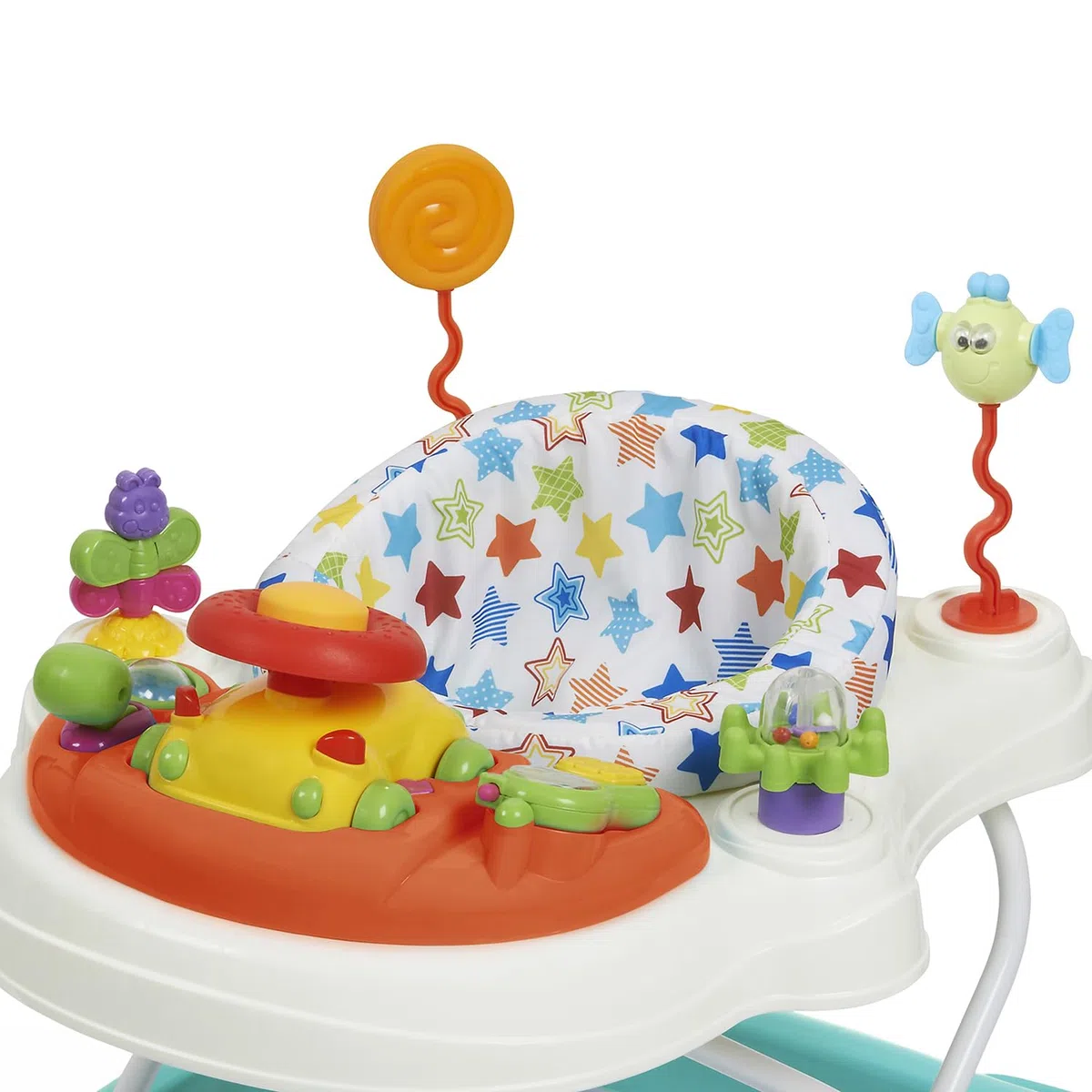 Babylo Twist About Baby Walker mit Aktivitäten und elektronischen Spielen, höhenverstellbar und 120 Grad gepolsterter Drehsitz