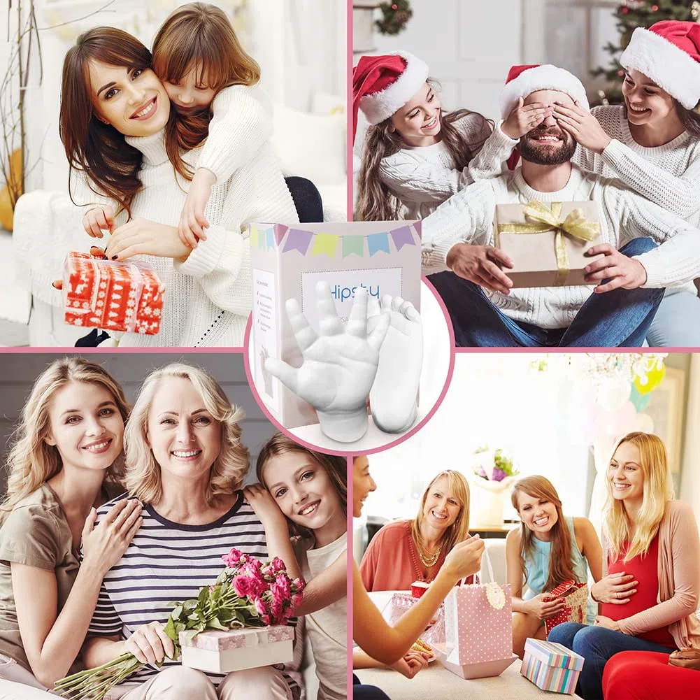 Hipsty Gipsabdruck Baby Hand und Fuß | Mehrere Abdrücke | Einzigartige Erinnerung | Erstelle mit dem Abdruckset einen wunderschönen Handabdruck oder Fußabdruck | Komplettset