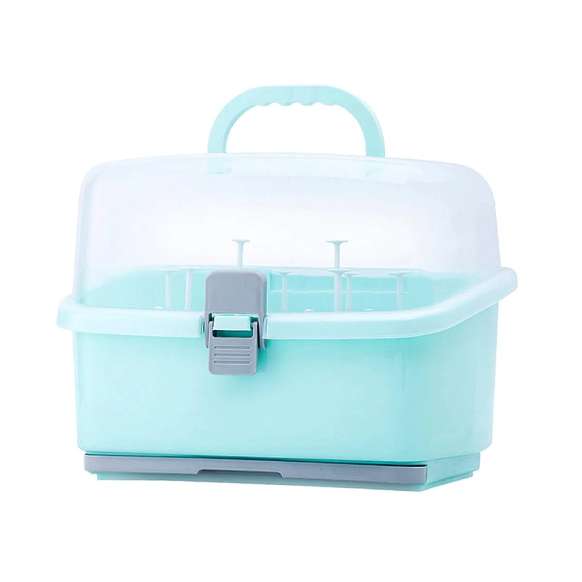 Aufbewahrungsbox für Babyflaschen, Tragbar, Große Kapazität, Kunststoff | Grün, für Schnuller und Milchflaschen, für Zuhause und Unterwegs, Praktische Babyflaschenbox