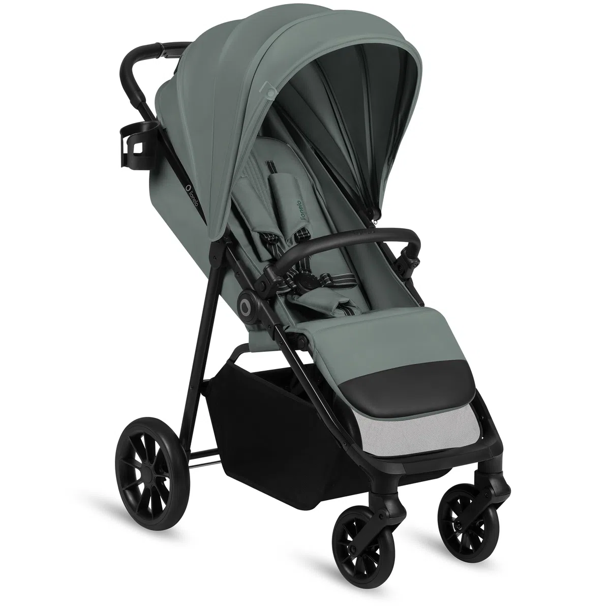 Lionelo Emerald Buggy bis 22 kg, 6 Monate–4 Jahre, EVA-Räder 360° mit Federung, einhändig faltbar, 91 cm Liegefläche mit verstellbarer Rückenlehne, UPF50+ wasserdichtes Verdeck, großer Einkaufskorb