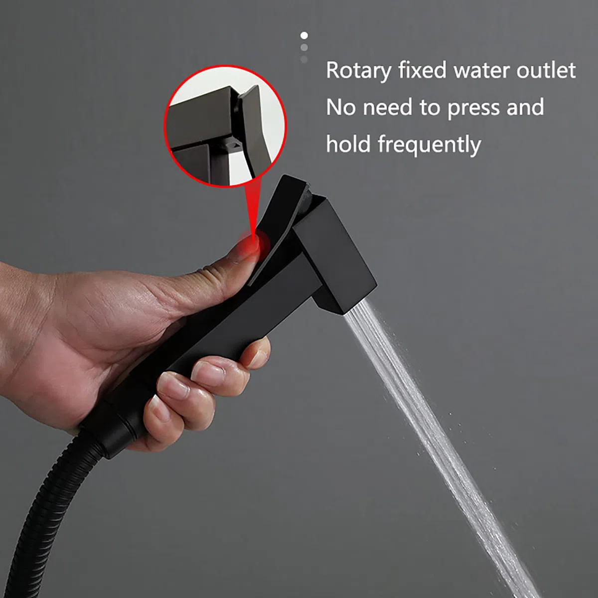 Hand-Bidet-Sprühgerät for Toilette Messing-Badezimmer-Stoffwindel-Sprühset mit einzelnem Kaltwasser, Wandmontage-Toiletten-Bidet-Sprühset for die Damenhygiene, Schwarz(Noir)
