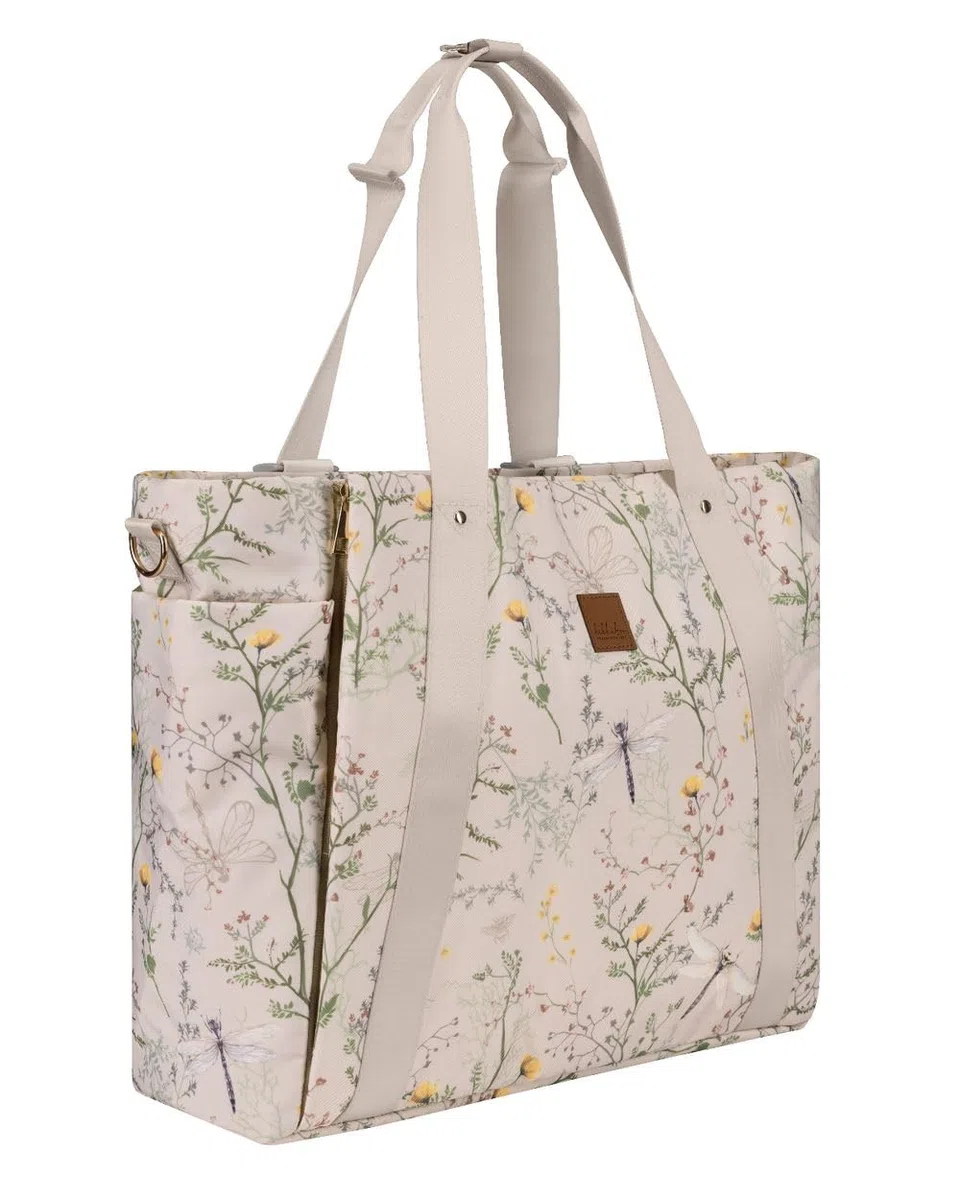 Kikkaboo Wickeltasche Florence Wickelunterlage, Reißverschluss, Flaschentaschen beige