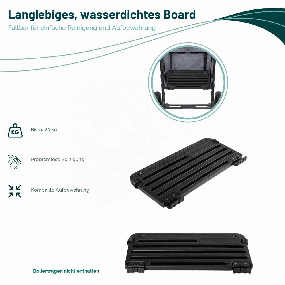WONDERFOLD Buddy Board Wagon Kinderwagen Stehbrett – Aufstellaufsatz mit rutschfester Oberfläche für Kleinkinder, leicht zusammenklappbar (kompatibel mit W4-Modellen)