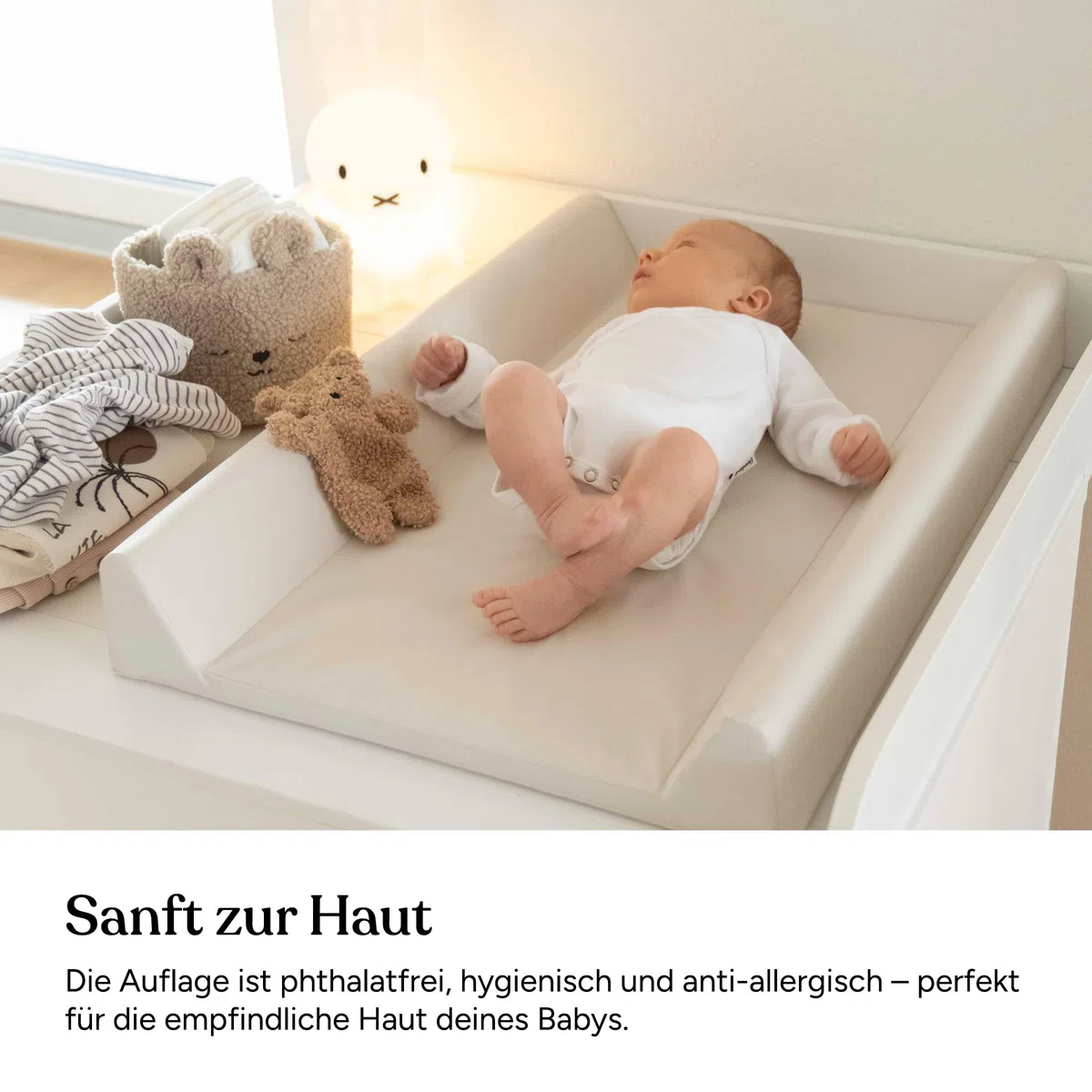 Ehrenkind Abwaschbare Wickelauflage 50x70 Beige Hygienisch Sicher Wickelunterlage