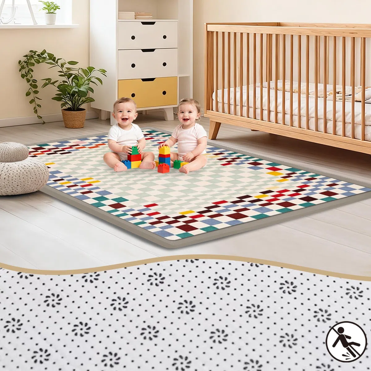 2cm Dicke Faltbare Krabbelmatte Baby, Spielmatte mit Rutschfester Unterseite, Weiche Bodenmatte aus Memory-Schaum, Teppich Kinderzimmer, Spielmatten für Laufgitter 200 x 280cm