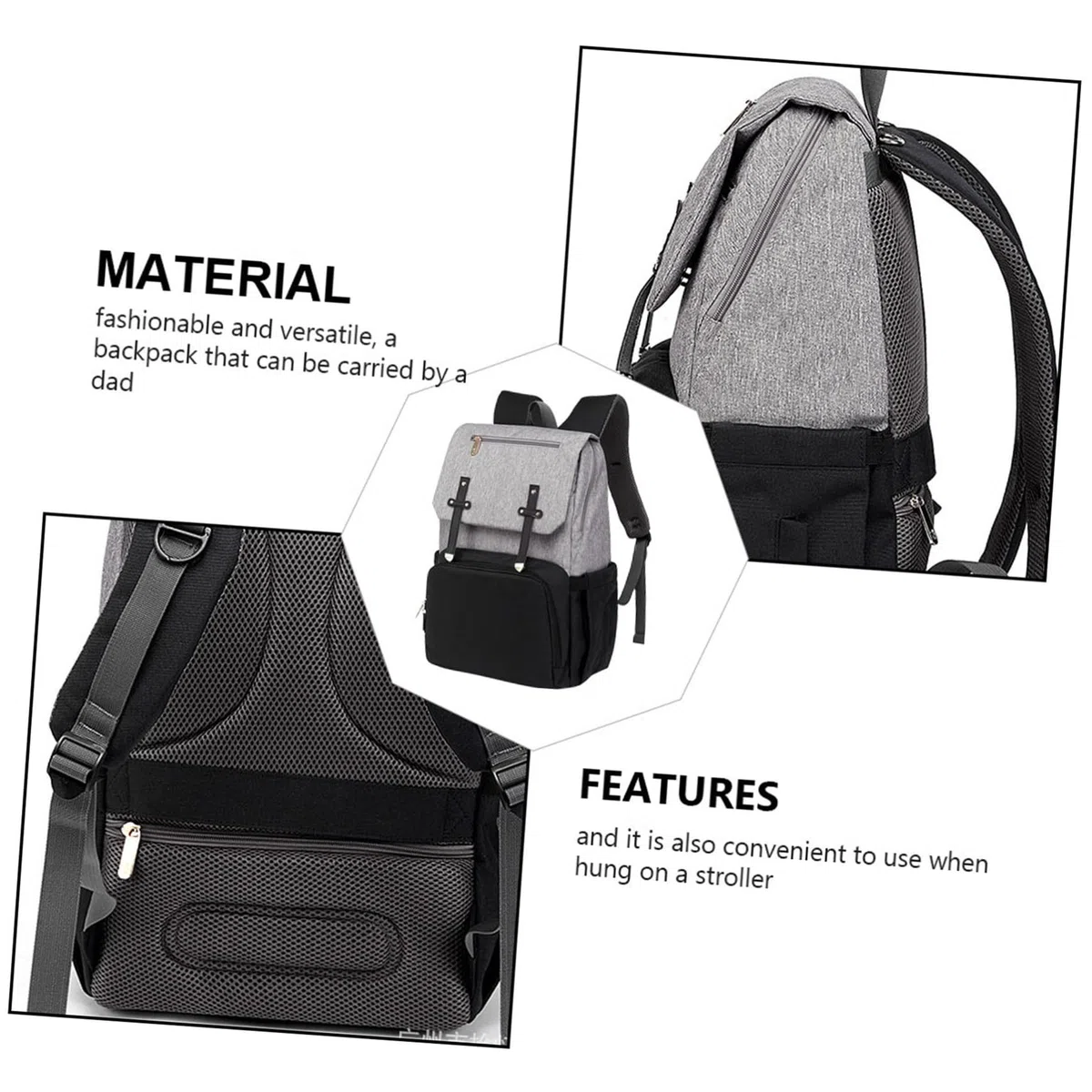 Multifunktions Mutter Kind Rucksack für Reisen, Schwarz | Oxford Stoff, Große Kapazität, Verschleißfest Verarbeitet, für Shopping und Unterwegs
