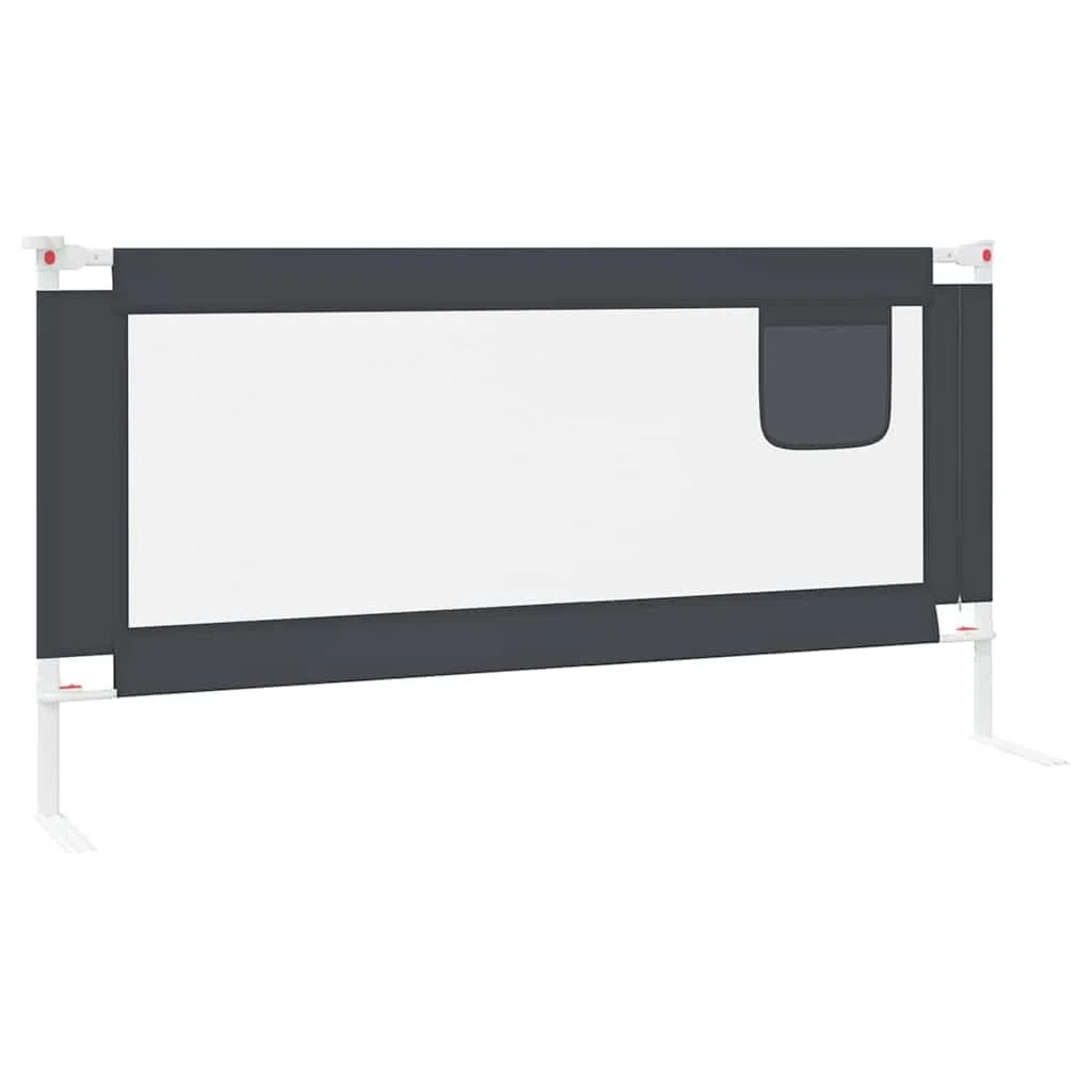 Kleinkind-Bettschutzgitter Dunkelgrau 180x25 cm Stoff mit Verstellbarer Höhe, Rausfallschutz und Seitenschutz für Kinderbett, Babysicherheit und Absturzsicherung im Schlafzimmer