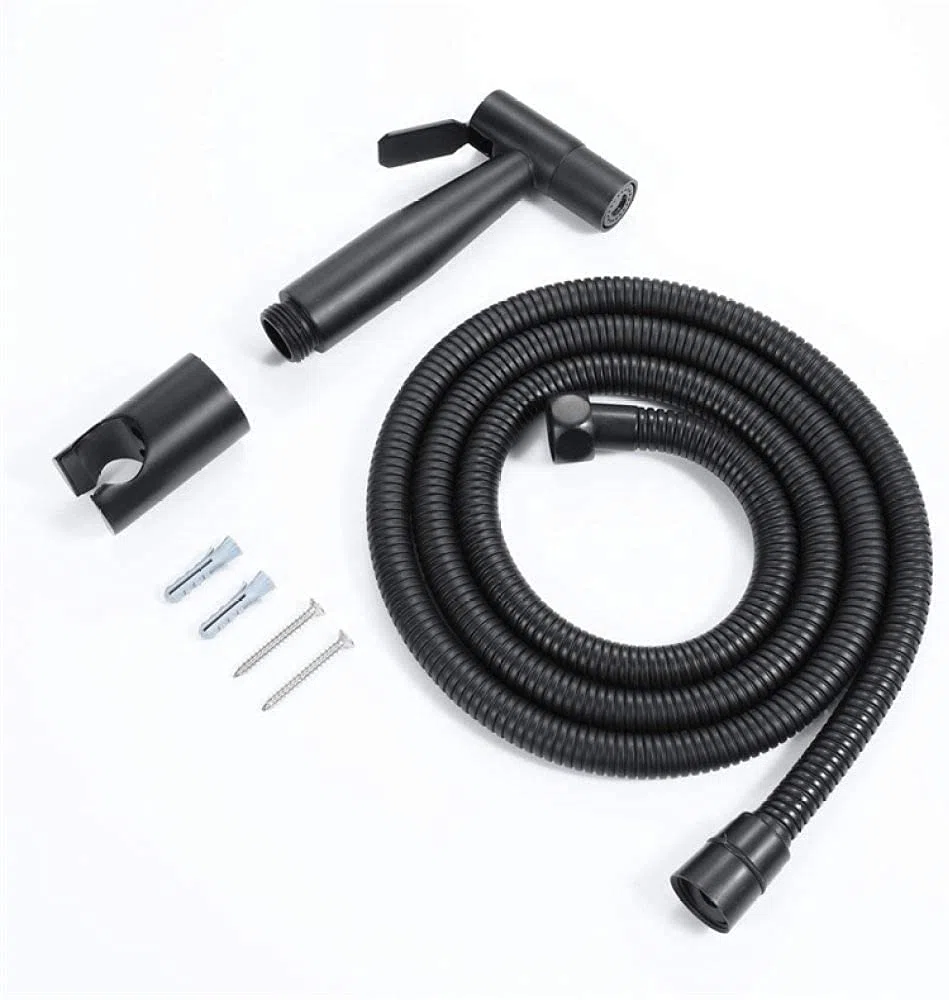 ToiletSprayer Hochwertiger schwarzer Hand-Toilettensprüher aus Edelstahl for Badezimmer – Shattaf-Sprayer, ideal for die persönliche Hygiene und Töpfchen-Toilettenspray – perfekt