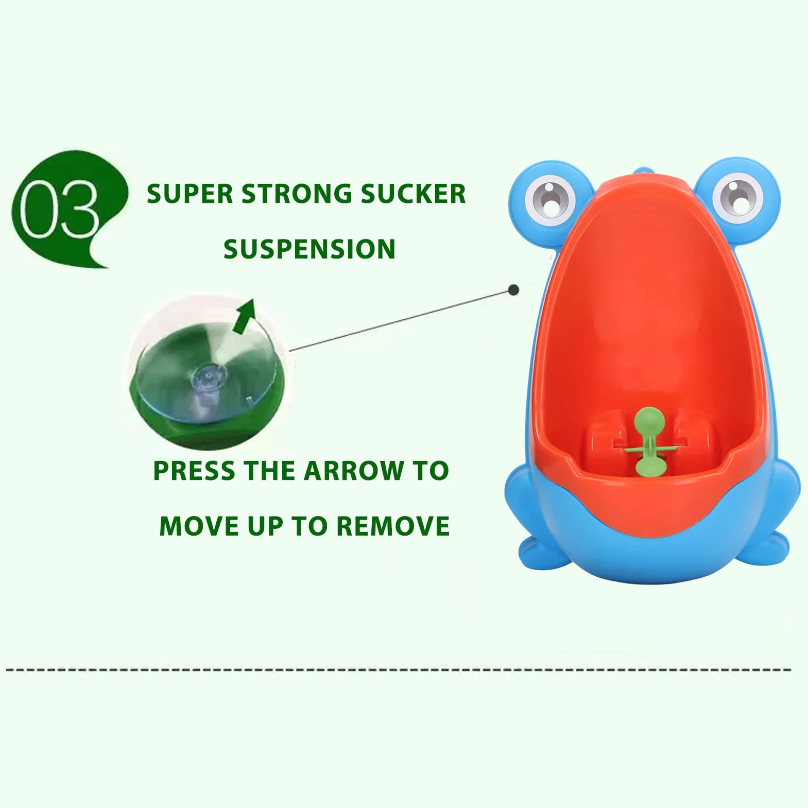 Jungen-Töpfchentraining-Urinal, niedliche Tierform, wandmontierter Toilettentrainer, Kunststoffmaterial, ideal für einfaches Pinkeltraining zu Hause
