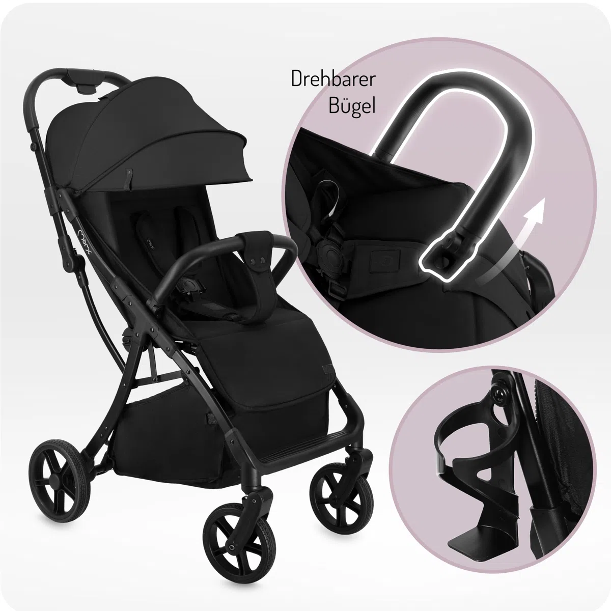 MoMi PAOLA Kinderwagen Zusammenklappbar - Reisebuggy bis 22kg ab 6 Monaten - Kinder Buggy mit Liegefunktion und Automatischer Faltung - 5-Punkt-Sicherheitsgurt - Alle Räder mit Stoßdämpfung