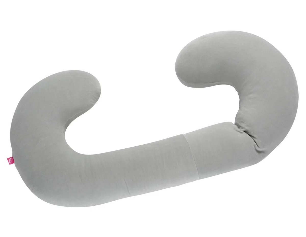 Bezug für Lagerungskissen/Seitenschläferkissen Sleepy-C Premium von Motherhood, Öko-Tex Standard - aus Baumwoll-Velour! (hellgrau)