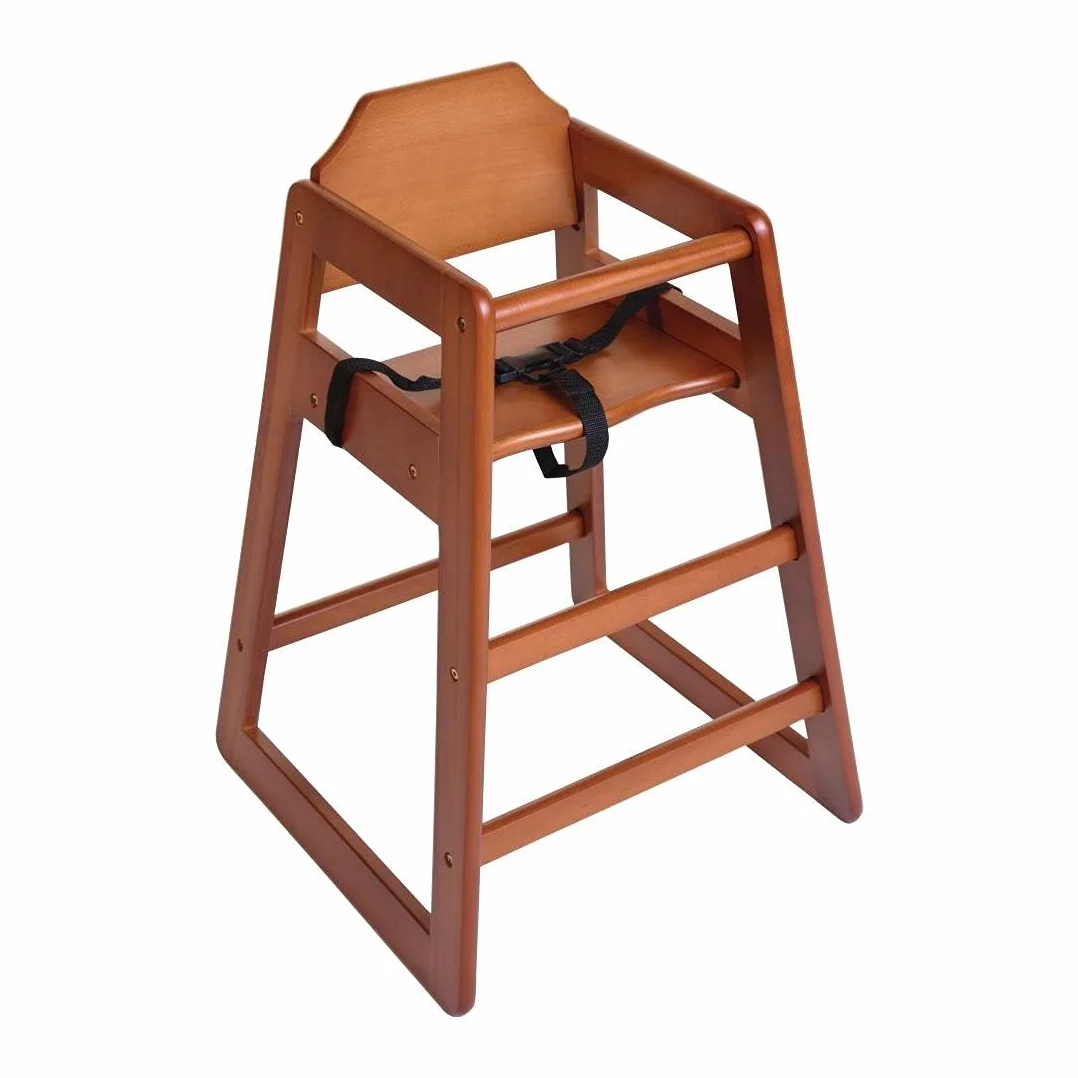 Bolero Robuster Hochstuhl aus Holz für Babys und Kleinkinder, Sitzhöhe 500 mm, bis 36 Monate, 3-Punkt-Hüftgurt, DL901