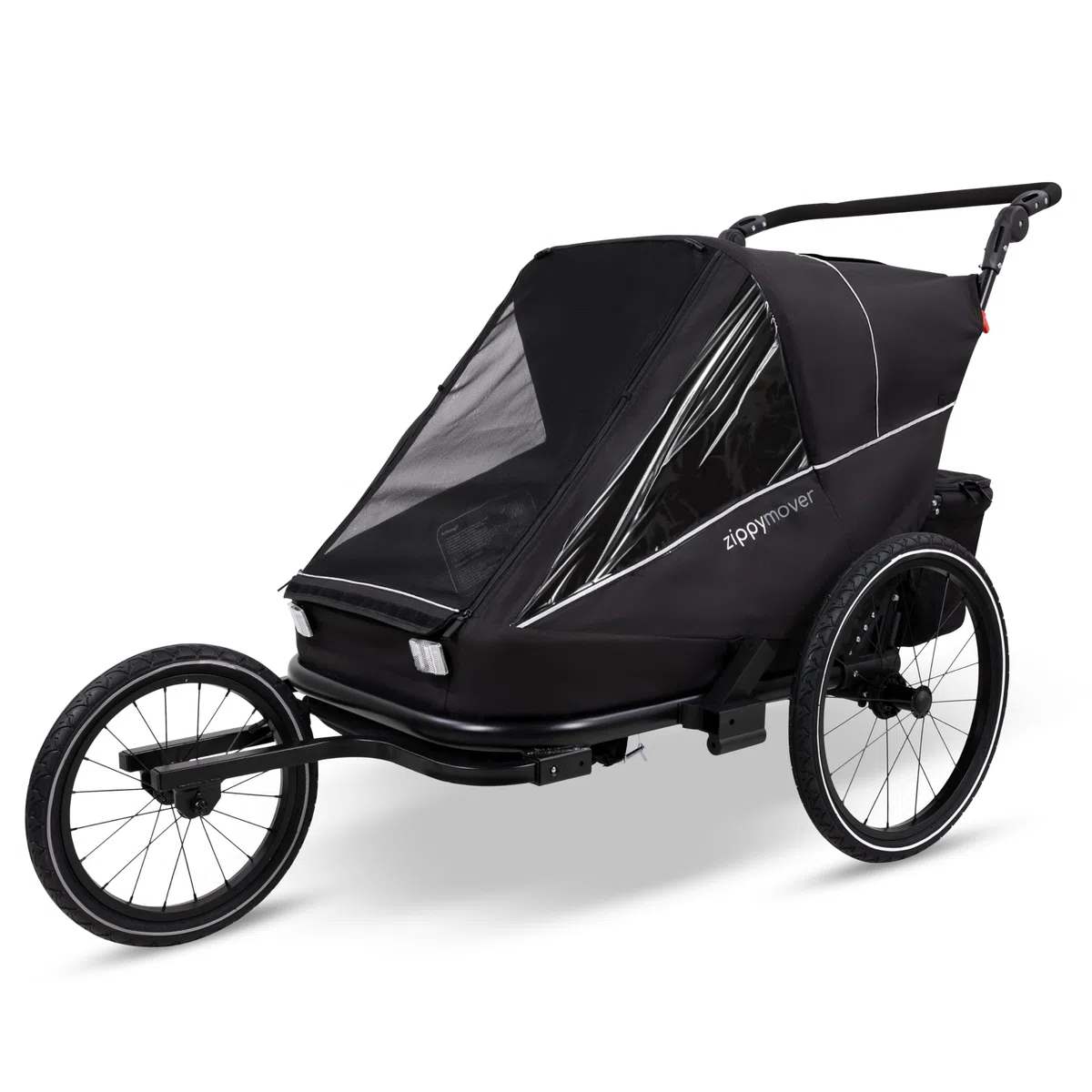 Sportlicher Kinderfahrradanhänger Zweisitzer Zwei Kinder 3in1 Set Buggy Jogger Kinderwagen Fahrradanhänger Kinderanhänger