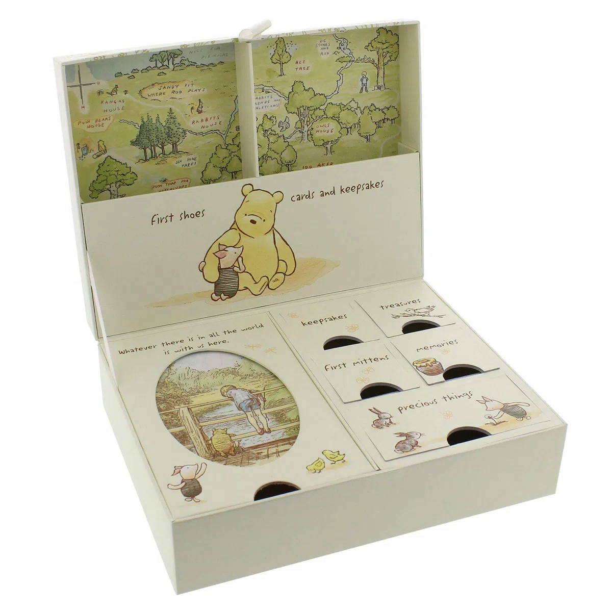 Pooh Classics Range Disney Keepsakes Baby Box with Compartments New (DI167), 200 g, yellow