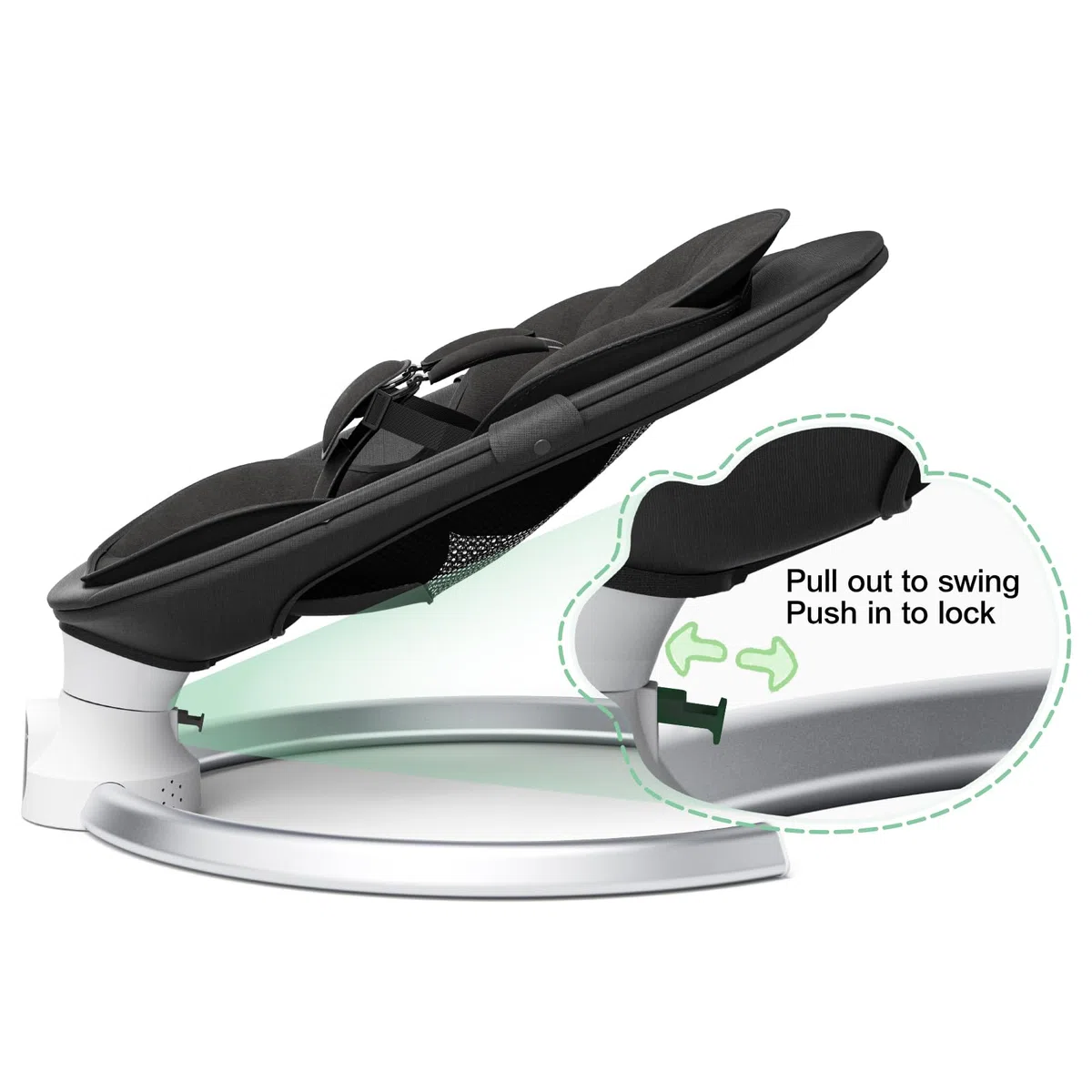 Elektrische Babywippe - Baby Schaukelstuhl für Neugeborene bis 9kg, 5 Schwinggeschwindigkeiten, Bluetooth & Musik, 3-fach Timer, Tragbar & Klappbar, Fernbedienung, Baby Schaukel für Zuhause