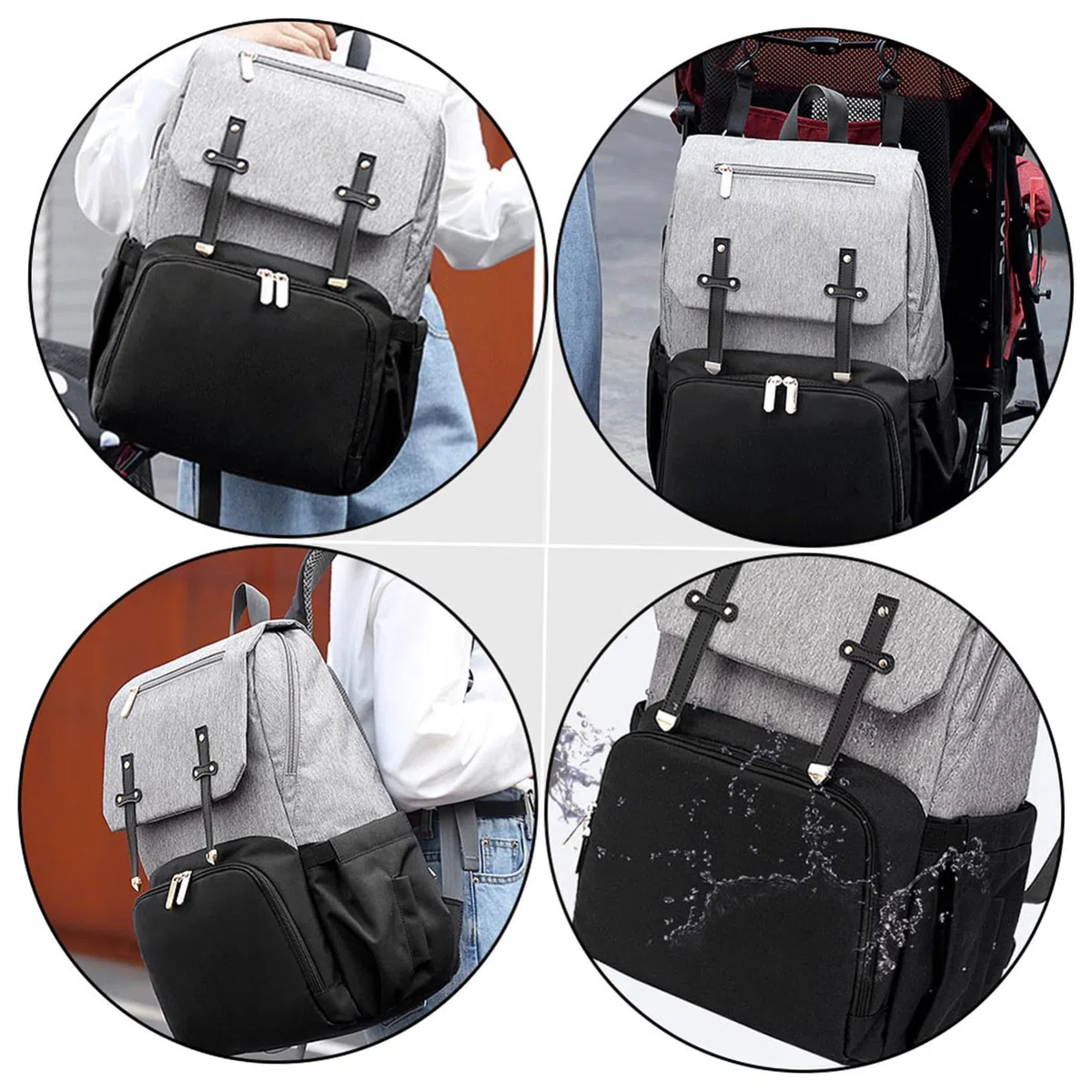 GALPADA Mehrzweck Mama Rucksack aus Oxford Stoff mit Großer Kapazität und Doppelter Schultertasche zum Reisen und Einkaufen für Mama