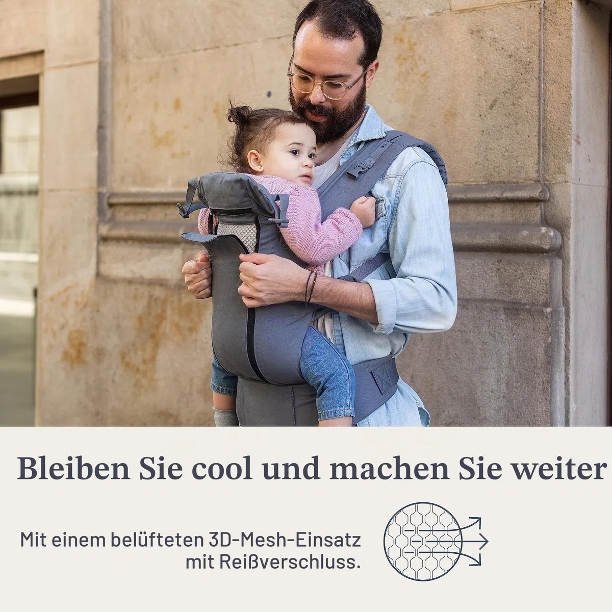 Beco 8 Babytrage Neugeborene ab Geburt bis Kleinkind - Cool Hybrid Baby Trage mit verstellbarem Sitz - Babytrage ab Geburt - Ergonomischer Baby Tragegurt & Baby Carrier - 3-20 kg (Dunkelgrau)