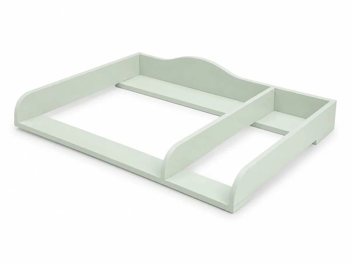 KraftKids XXL Wickelaufsatz passend für HEMNES inkl. Trennfach – 18 mm Holz – Wickelfläche 78x78 cm – Pastellgrün