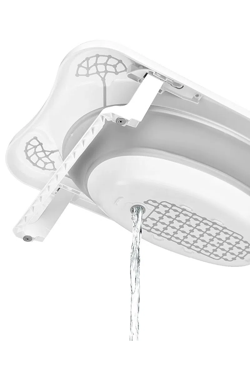 Große Faltbare Babywanne, Babywannen Set mit 33Liter, Baby Wanne Inkl. Badewanneneinsatz, Baby-Haarwaschbecher und Eimer. Babybadewanne Faltbar für Babys 0-6 Jahre, 82 x 48 x23 cm
