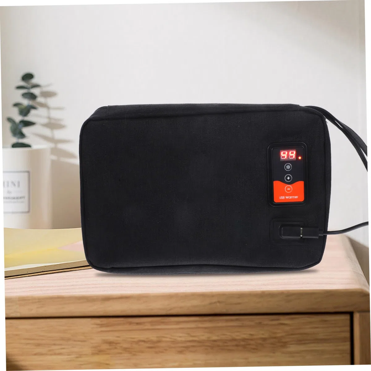 SOLUSTRE Tragbarer Feuchttuchwärmer mit USB Ladefunktion Feuchttücherwärmer aus Kunststoff Konstante Temperatur für Zuhause und Outdoor Nutzung
