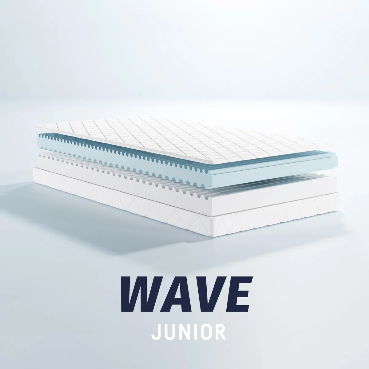 Julius Zöllner Jugendmatratze Wave Junior – Hochwertige Juniormatratze, Atmungsaktiver Kaltschaumkern mit Wellenprofil, OEKO-TEX Standard 100, Made in Germany, Größe 120x200cm