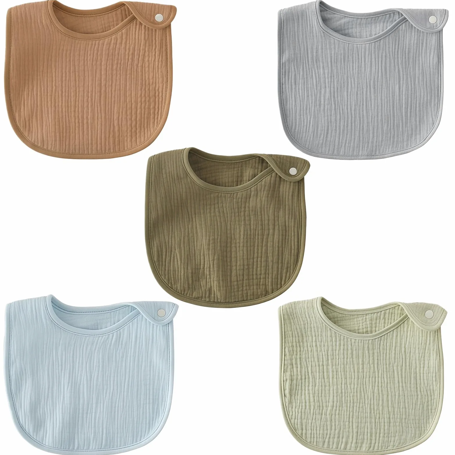 Wasserdichte Lätzchen für kleine Kinder, weiche Baumwolle, Bandana-Lätzchen für Jungen und Mädchen, verstellbarer Schnappverschluss, stilvoll und bequem, große Größe für bessere Abdeckung, 5