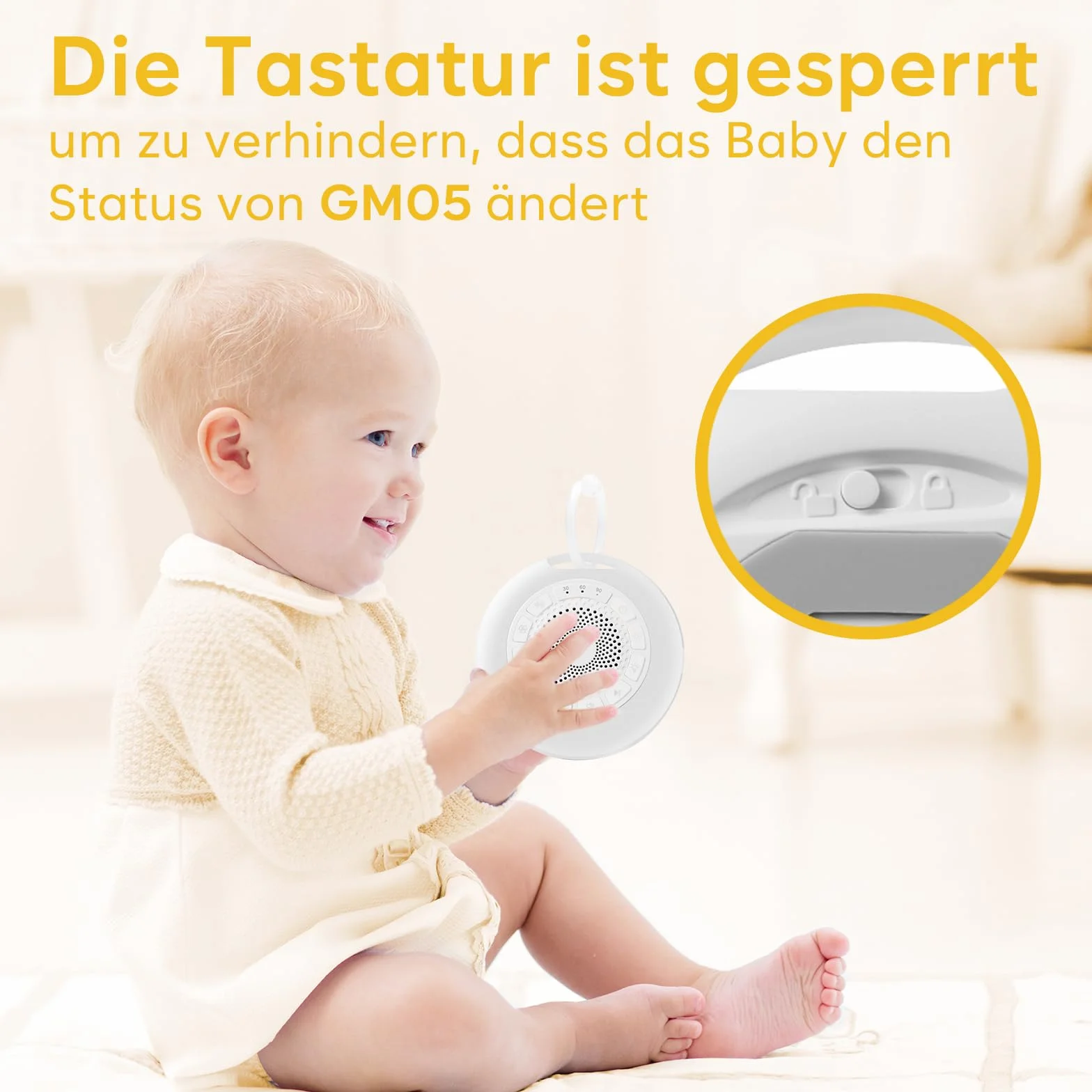 Easy@Home White Noise Machine: Tragbare Einschlafhilfe Babys mit weißem Rauschen | Nachtlicht | 26 Beruhigende Schlaflieder & Naturgeräusche | 3 Timer-Einstellungen | 7 Bunte Beleuchtung & USB