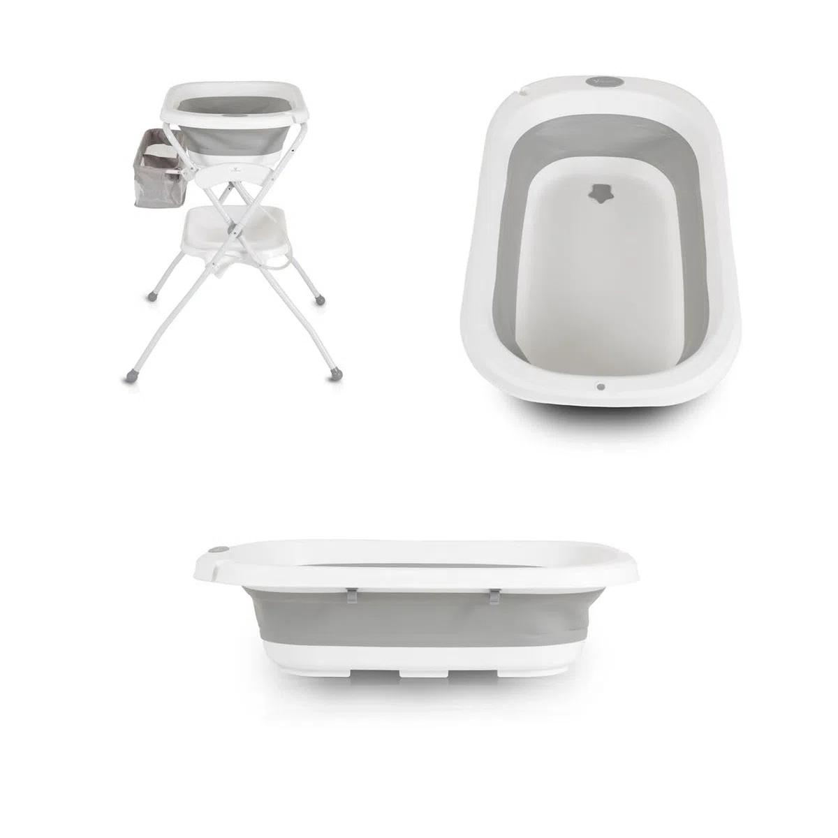 Cangaroo Babywanne Wickeltisch Como 2 in 1 faltbar, Wickelauflage, Zubehörfach rosa