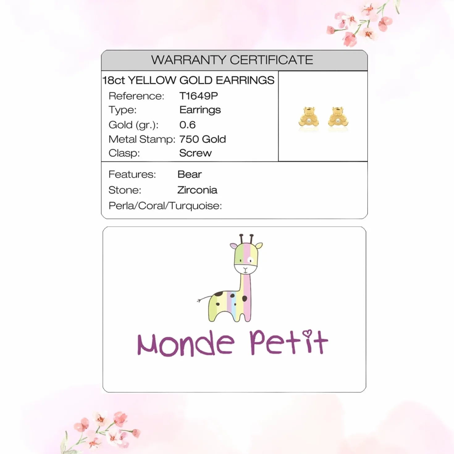 Monde Petit Kinder Armband Gelbgold 9 Karats (375) - Geschenkbox - Garantiezertifikat