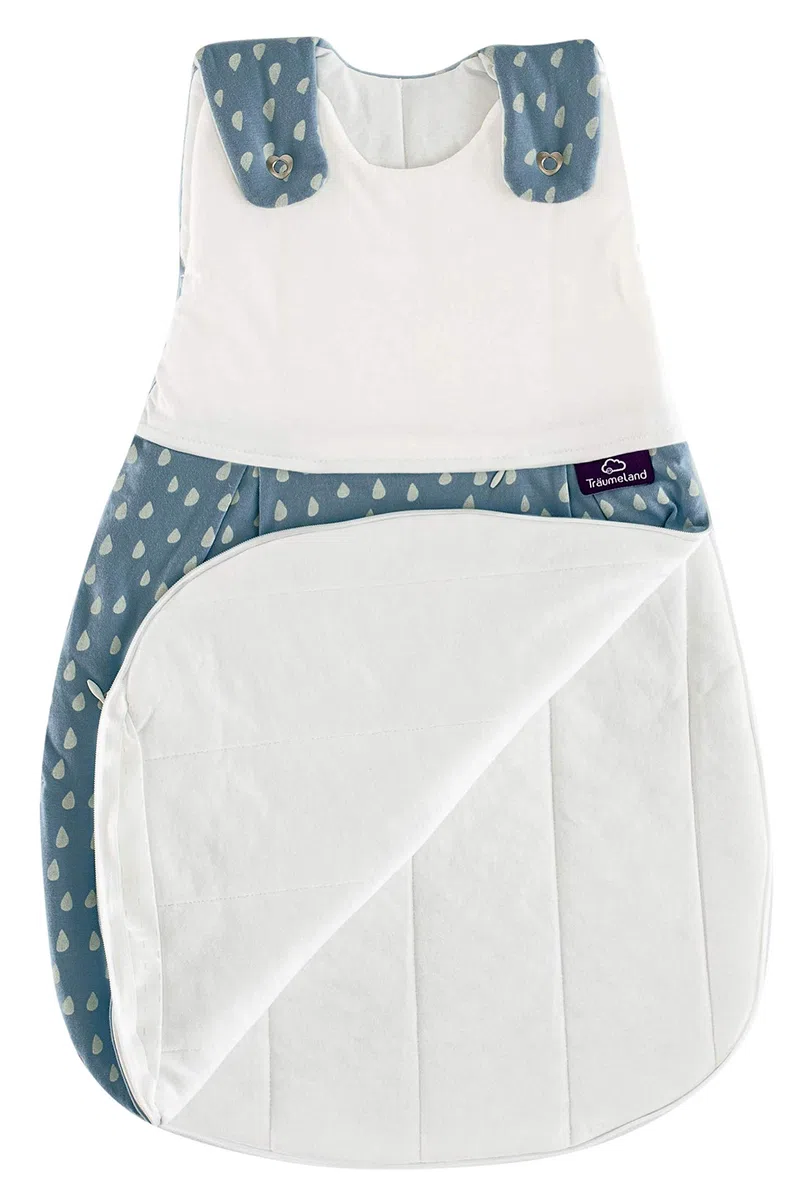 Träumeland S0102753 Schlafsack SET LIEBMICH Tropfen Ozeanblau 3 teilig 56/62, mehrfarbig