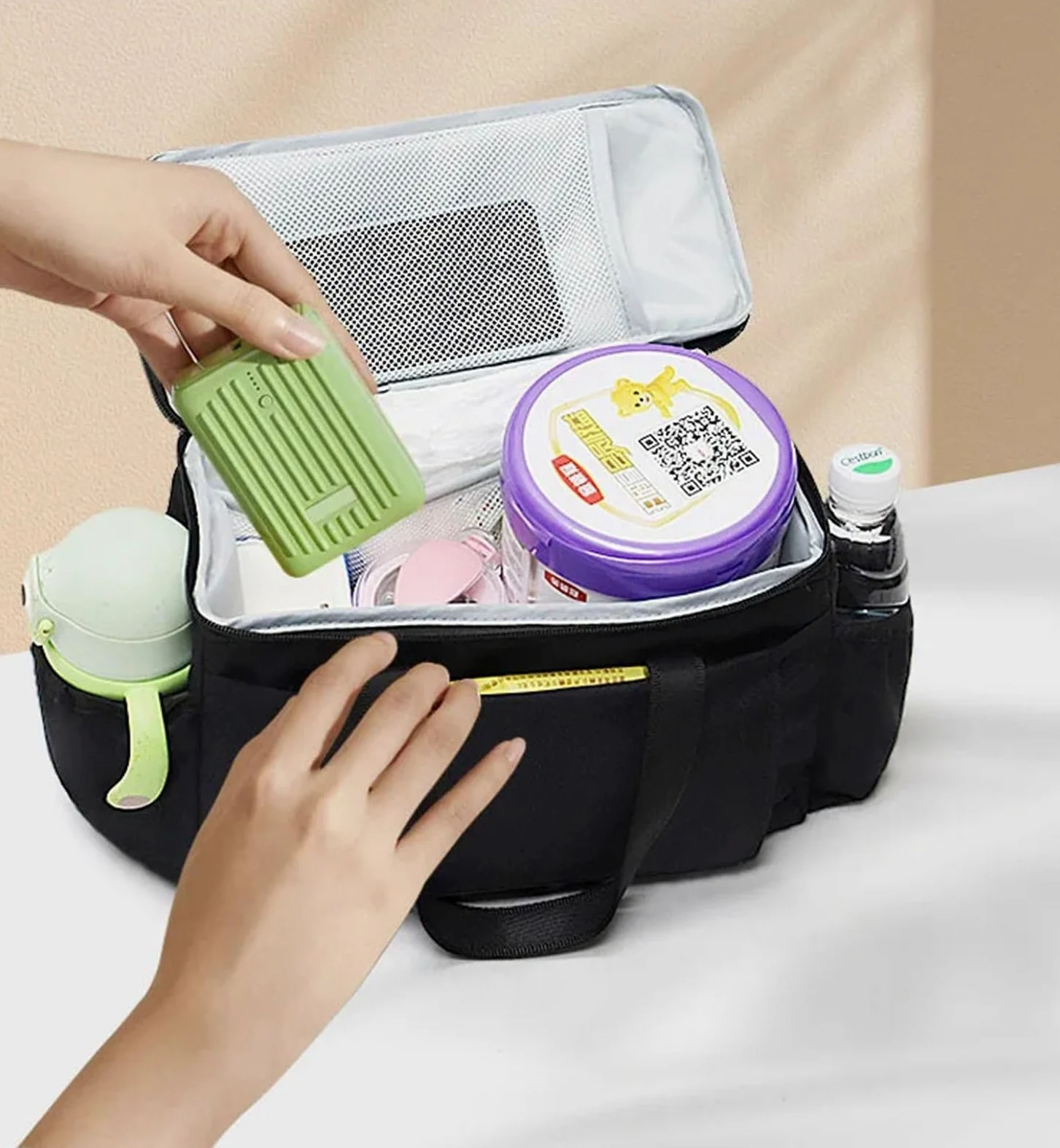 Wickeltasche Kinderwagen Universal Tasche Halter Kinderwagen Multifunktionale Mama Windel Tasche Trolley Organizer Lagerung Kinderwagen Zubehör Reise Buggy Taschen(Side Bag)