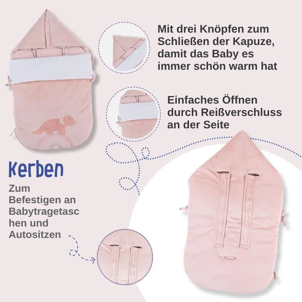NOUKIE'S - Babyschlafsack Popsie aus Veloudoux - Puderrosa