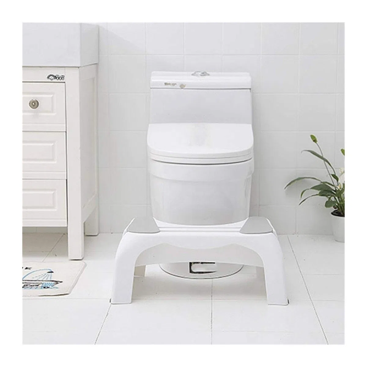 Toilettenfußhocker für Kniebeugen, tragbare verdickte Kunststoffstufe für Schwangere, Squat Pit Aid für bessere Darmbewegungen