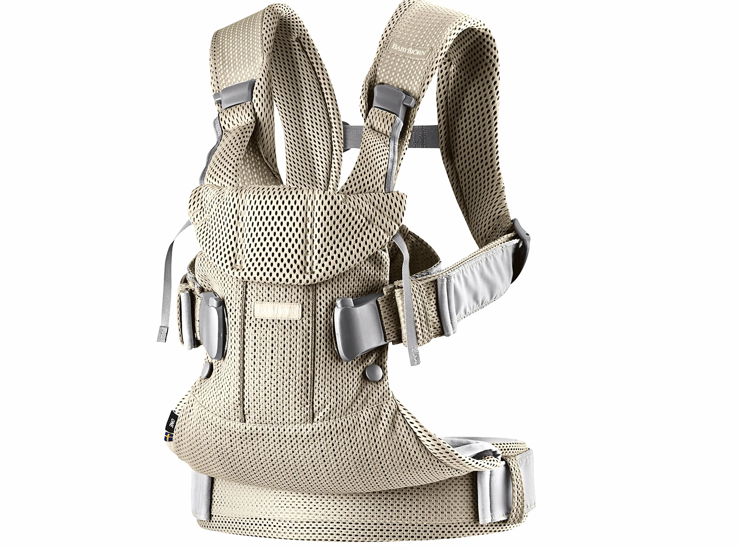 BabyBjörn Babytrage One Air 3D-Netzstoff Grau-Beige