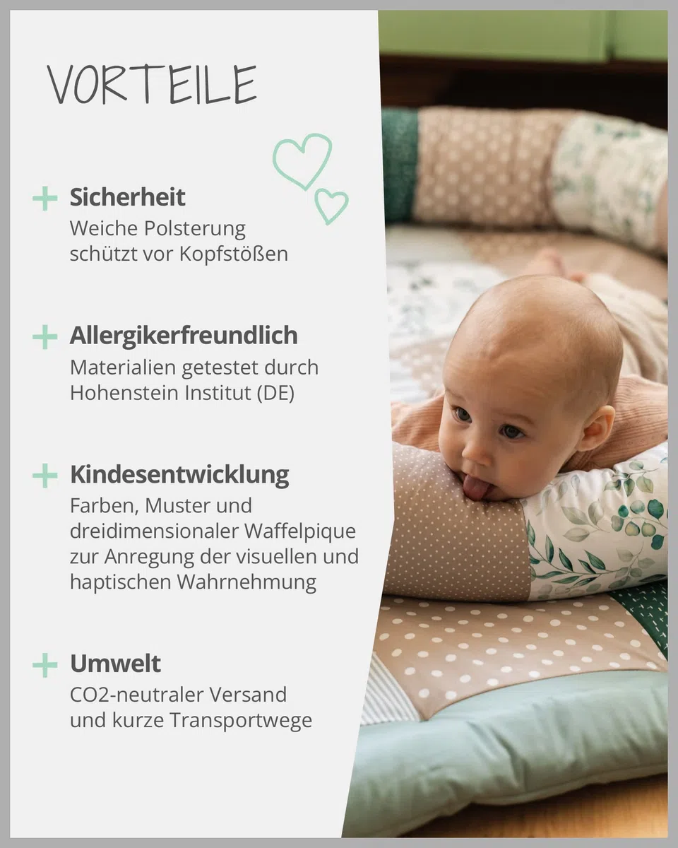 ULLENBOOM Baby Kuschelschlange 300x13 cm Sandblume (Made in EU) - Kuschelschnecke in vielen Farben und Größen, Bezug: 100% Oeko TEX Baumwolle