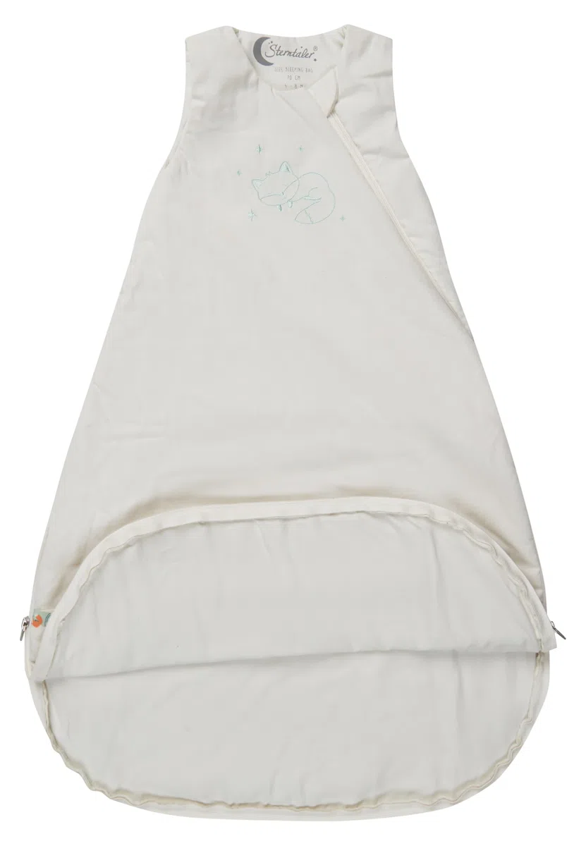 Sterntaler Schlafsack 100cm Fuchs Filou - aus Polycotton mit Hydrocool-Futter - wattiert - Zwei-Wege-Reißverschluss & Kabelöffnung - 1,50 TOG - Unisex Baby & Kleinkind, lichtgrau