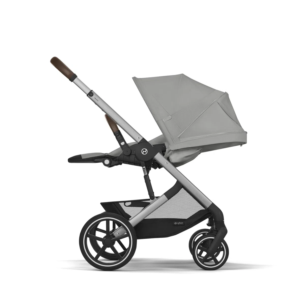 CYBEX Gold Balios S Lux Kinderwagen, Ergonomische Liegeposition, Einhand-Gurtsystem, ab Geburt bis 22 kg, Stone Grey